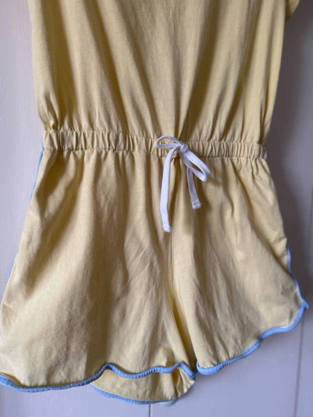 Girls Ralph Lauren Yellow Polo Cotton Romper Drawstring Waist Embroidered Logo - Picture 2 of 5